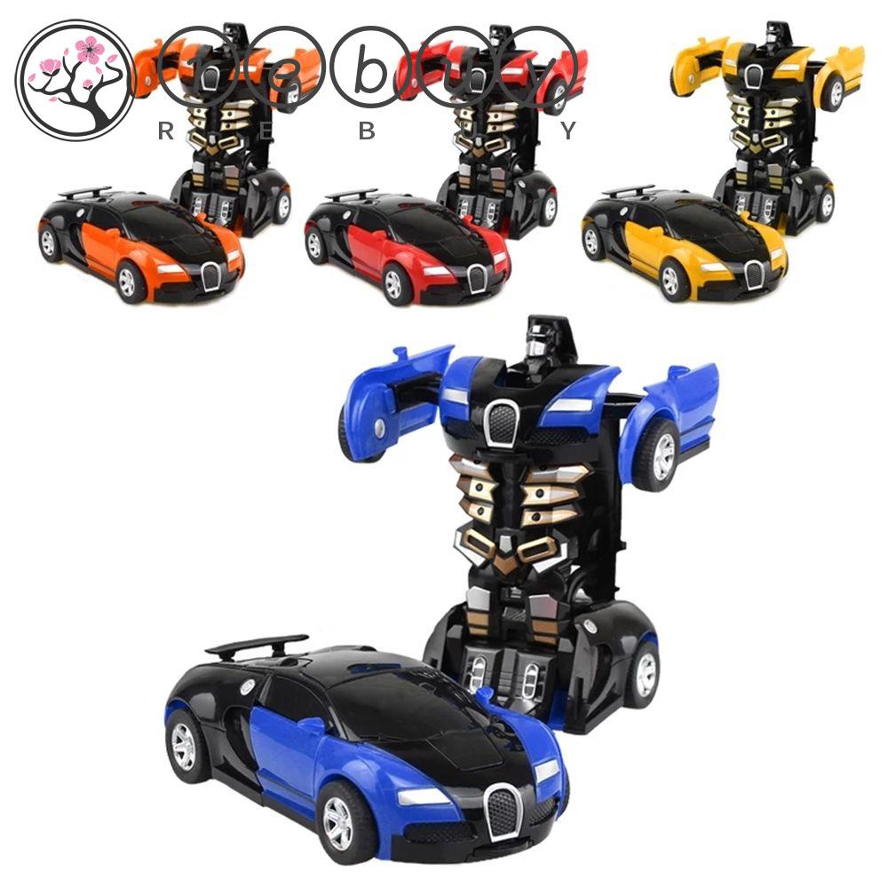 REBUY Rebuy Deformation Car Toys Creative Kid Toy One-key Deformation Kid Toy Otomatis Transform Xmas Hadiah Mainan Kendaraan