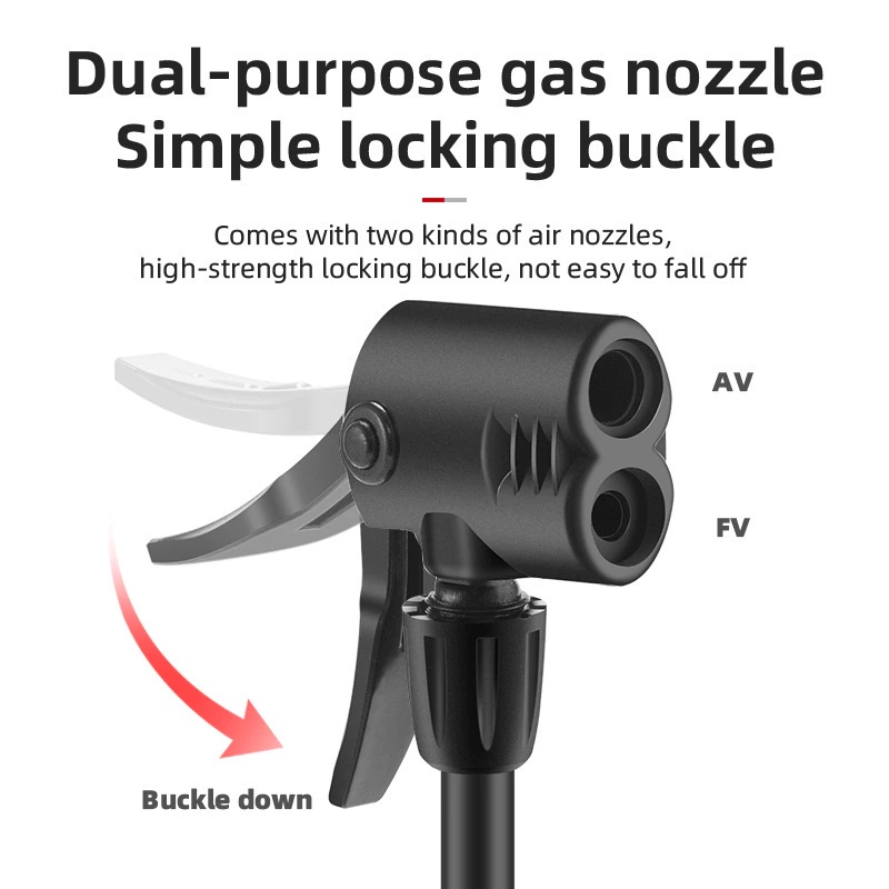 JUNBB21-1 ROCKBROS 4522L Mini Bike Pump 80 PSI Portable - Mini Pompa Sepeda