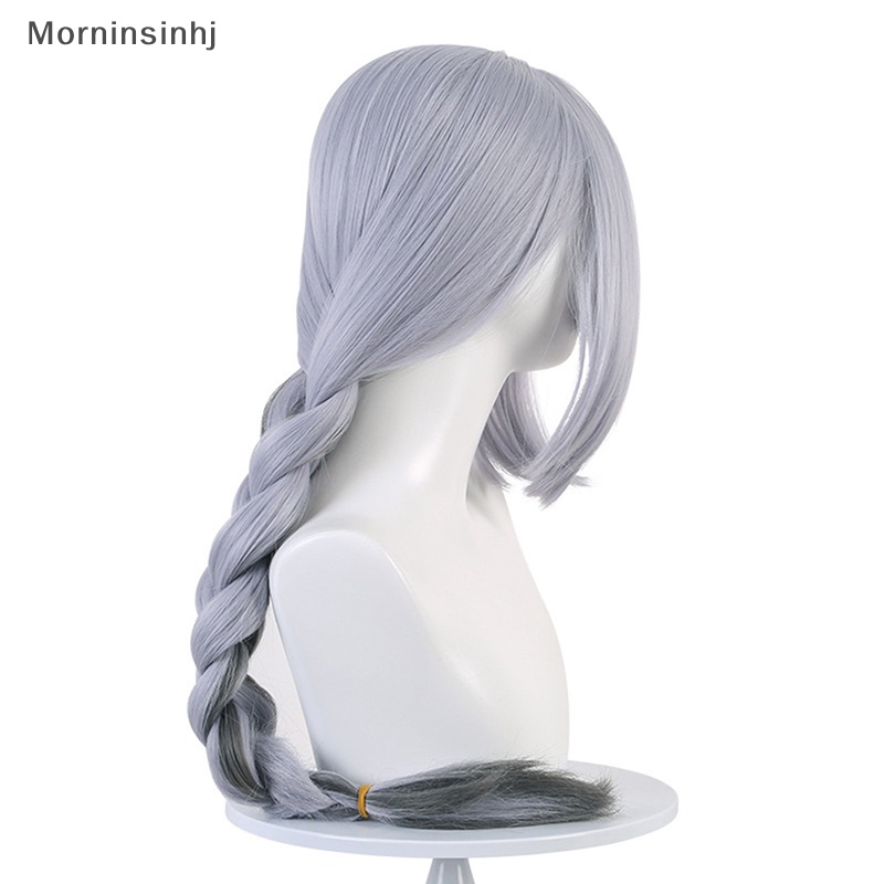 Mornin Game Genshin Impact Shenhe Cosplay Wig Warna Biru Putih Kepang Panjang Rambut 80cm id