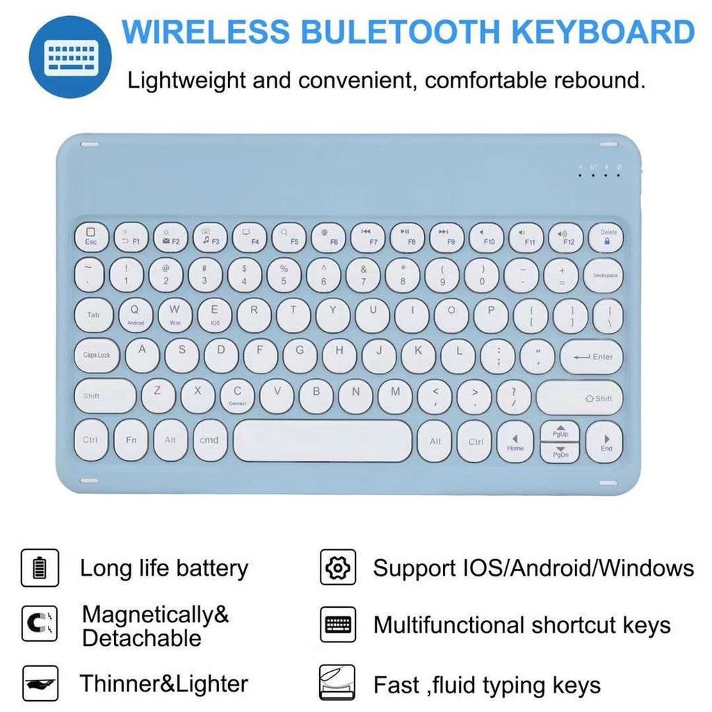 AKN88 - RW-X4 Universal Slim Bluetooth Keyboard - Keyboard Bluetooth Portabel