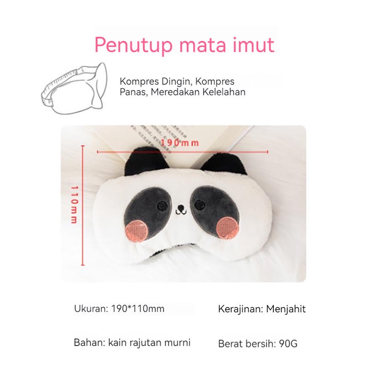 Official Eye Mask Tidur Pemadaman Tidur Es Tidur Masker Mata Masker Mata Anak-Anak Lucu Tidur Khusus Pria dan Wanita Panda Lucu