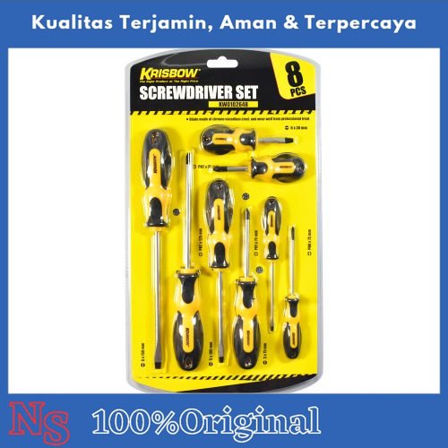 Krisbow Set 8 Pcs Obeng Plus & Minus - Kuning