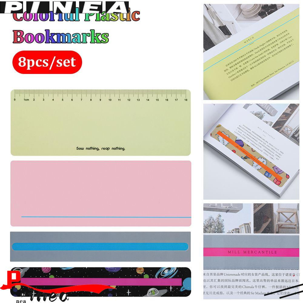 PINEAPPLE Nanas 8pcs /Set Bookmark Plastik Warna Warni Hadiah New Marked Color PVC Alat Bantu Membaca Tape Plastik Warna-Warni Kreativitas Highlight Strip