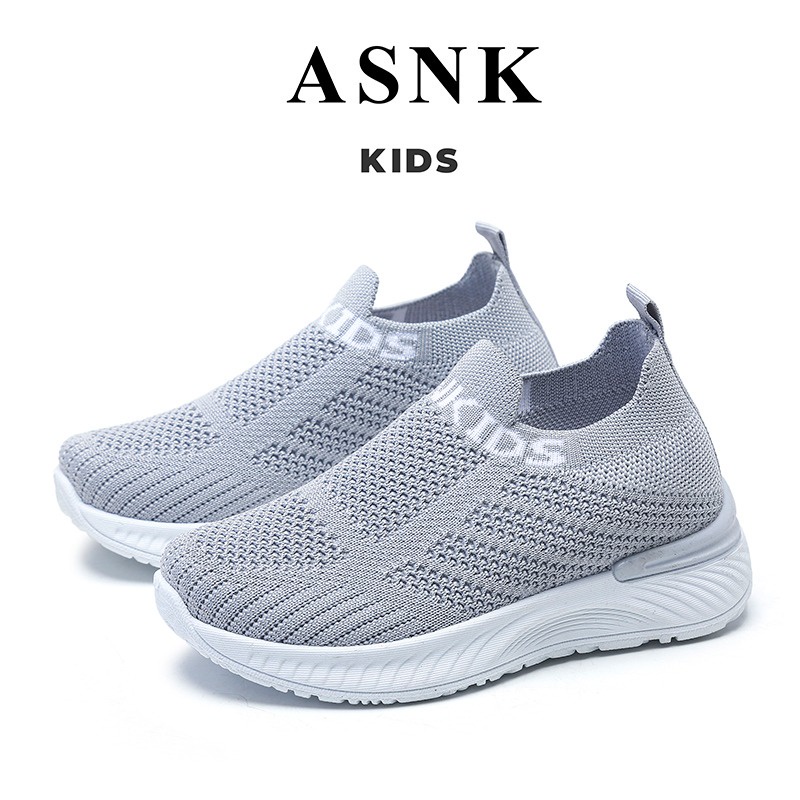 [GROSIR][COD] SEVEN_DAY SEPATU SLIP ON RAJUT ANAK-ANAK UNTUK USIA 3-9 TAHUN / BOY &amp; GIRL WM2331 ABU