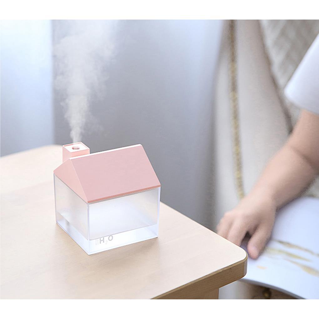 Humidifier Mini Colorful Night Light Humidifier 250Ml USB Charge Kreatif Litter Bentuk Rumah Humidifier Untuk Mobil Kantor