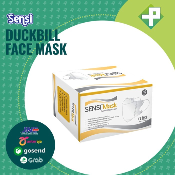 Masker Sensi Duckbill 4 Ply Earloop Double Filter Isi 50'S