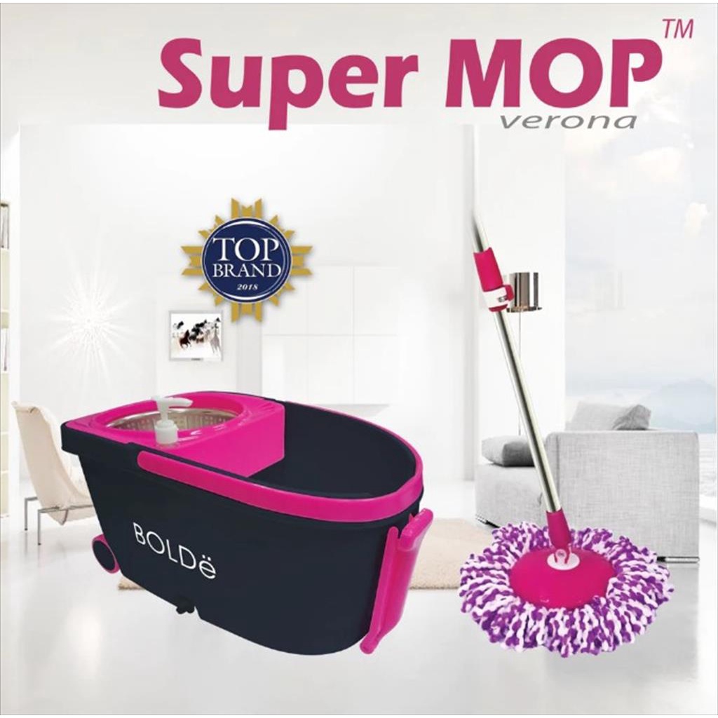 BOLDe Super Mop VERONA - Alat Pel Pembersih Lantai Perasan Stainless + Roda