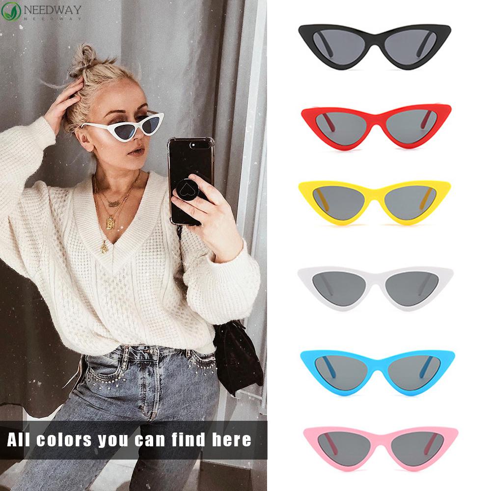 NEEDWAY Kacamata Wanita Sexy Segitiga Vintage Colorful Eyewear