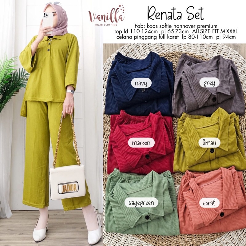 RENATA SET ORI VANILLA | Kaos Softie Hannover Premium