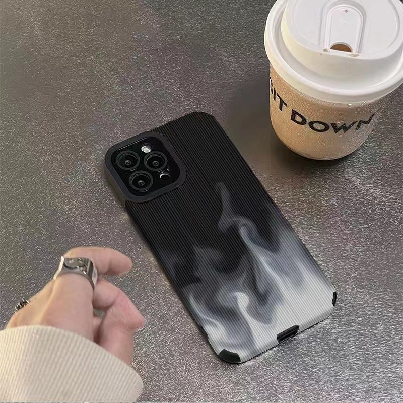 Leather Grey white flame Fire Soft Case for Samsung A21S A12 A50S A30S A20 A30 A32 A22S A52S A72 A10S A33 A53 A73 A13 A04S A23 A51 A71 A31 White Phone Case Women Girl