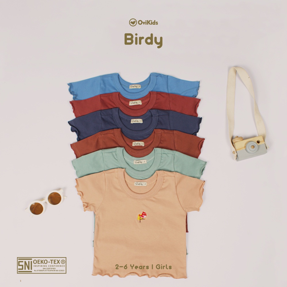 OVIKIDS BIRDY / KAOS ANAK PEREMPUAN CURLY CROP TOP