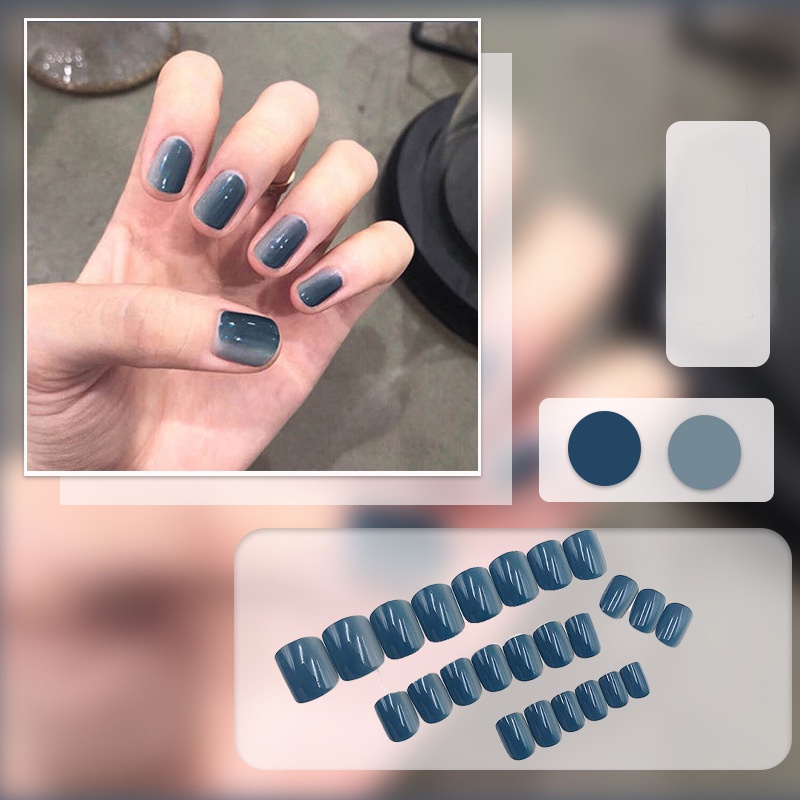 1035 24/ stiker manikur erkapew manicure patch wearable fake nails finishing gaya pendek stiker kuku high-end