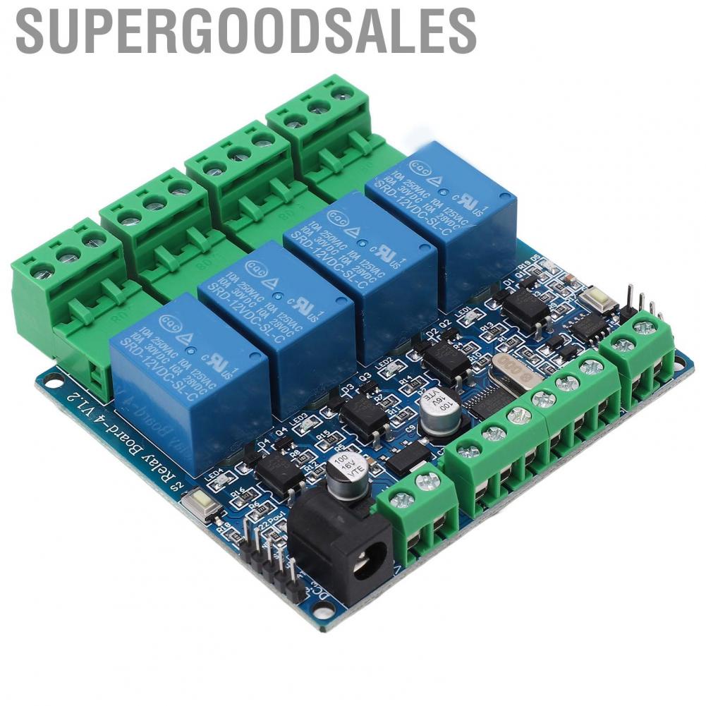 Supergoodsales 4 Channel Relay Module  Opto Isolation Board Less Interference Easy Connection Fault Tolerant for PLC Controller