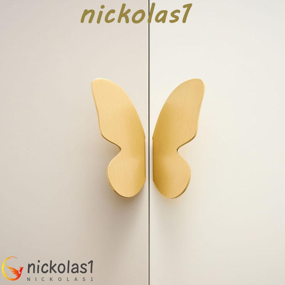 NICKOLAS1 Knob Pintu Kupu Kupu Mewah Dengan Sekrup Warna Emas Tarikan Lemari Lemari Handle Laci