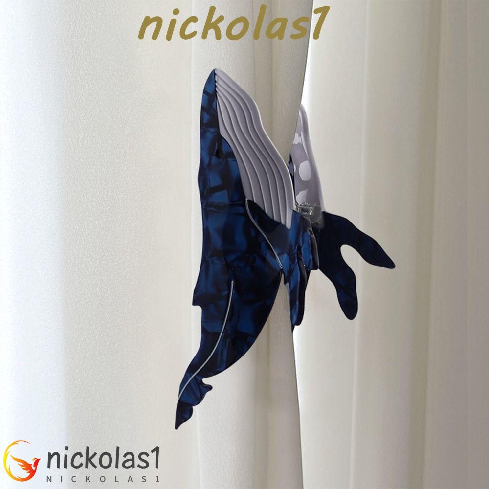 NICKOLAS1 Klip Rambut Asam Asetat Kepribadian Lucu Ikan Paus Biru Klip Hewan Dolphin Aksesoris Rambut Perempuan