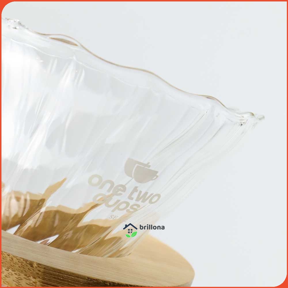 One Two Cups Filter Penyaring Kopi V60 Coffee Filter Wooden Bracket - SE102