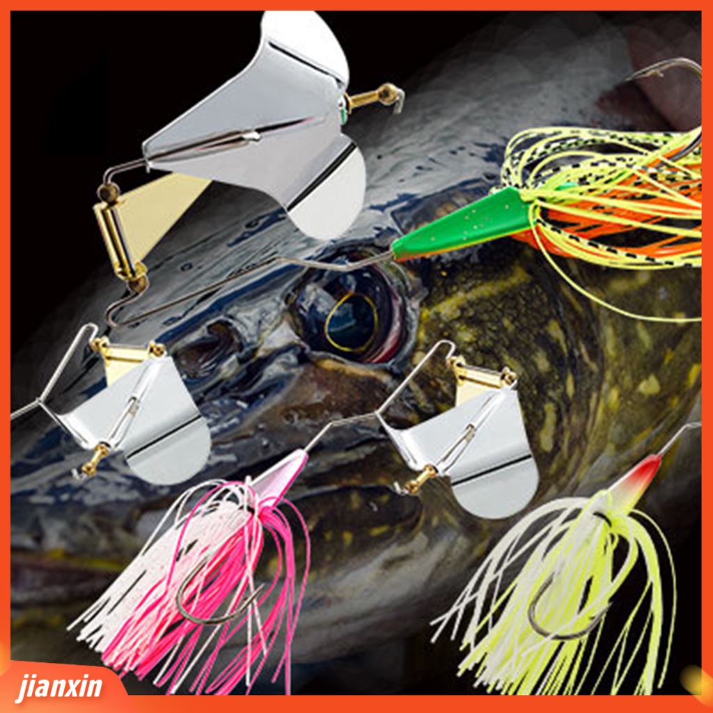 (In Stock) Fishing Jig Double Willow Blade Metal Menarik Mudah Dibawa Memikat Spinner Umpan Untuk Bass