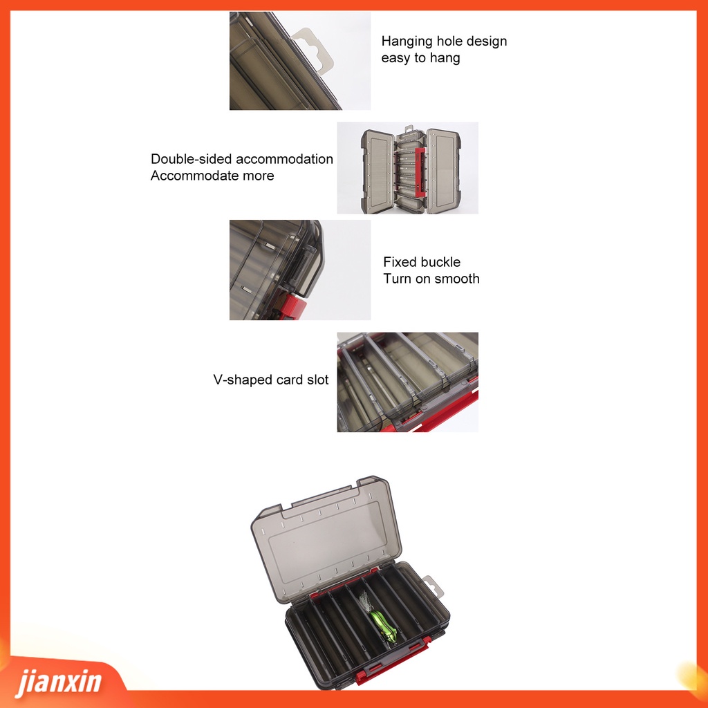 (In Stock) Fishing Tackle Box Portable Tahan Aus Desain Lubang Gantung Universal Multifungsi Penyimpanan Alat Dua Sisi Umpan Umpan Kait Organizer Perlengkapan Memancing