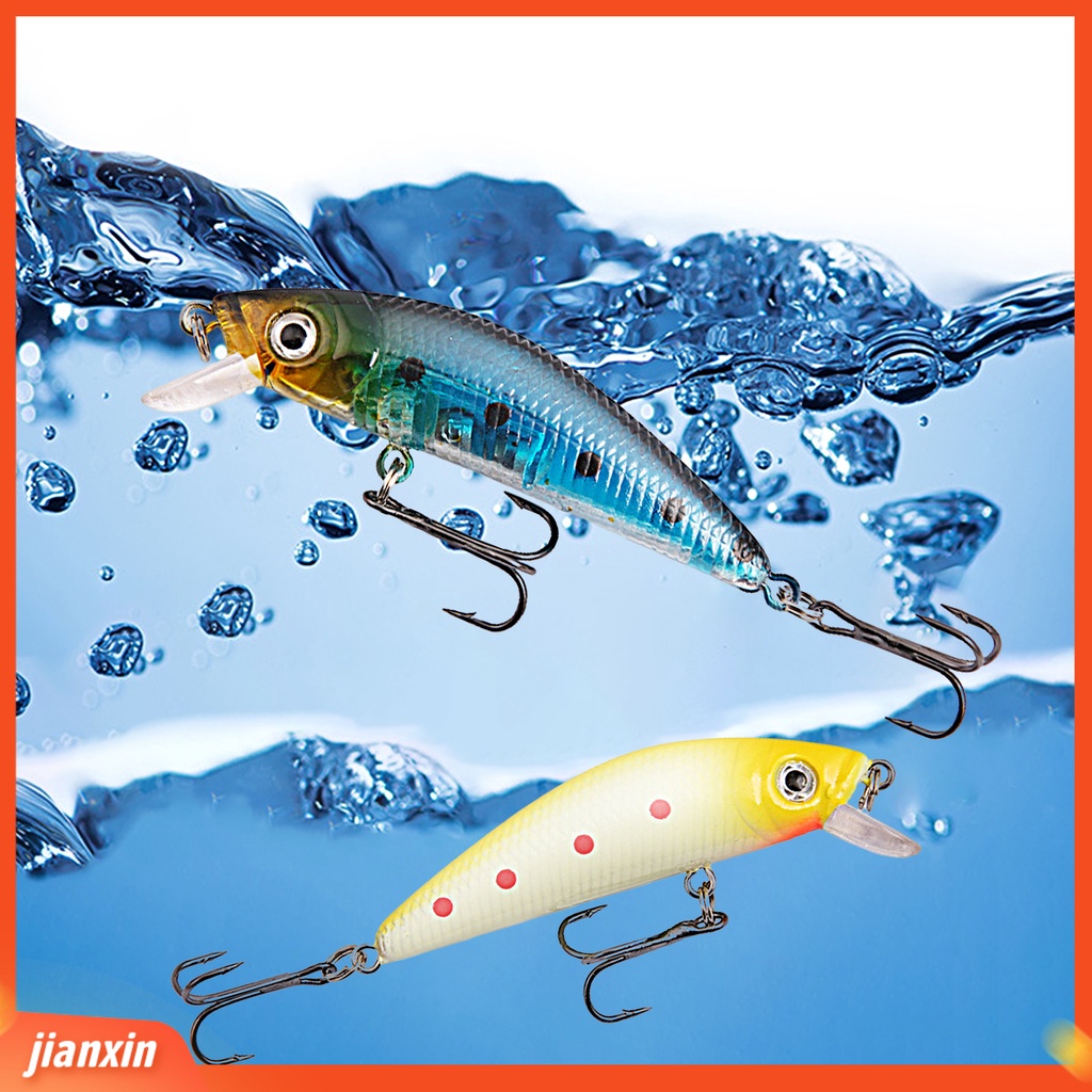 (In Stock) 9.5cm /8g Umpan Pancing Realistis Tajam Kait 3D Mata Tenggelam Ikan Kecil Wobblers Lure Umpan Crankbait Untuk Outdoor