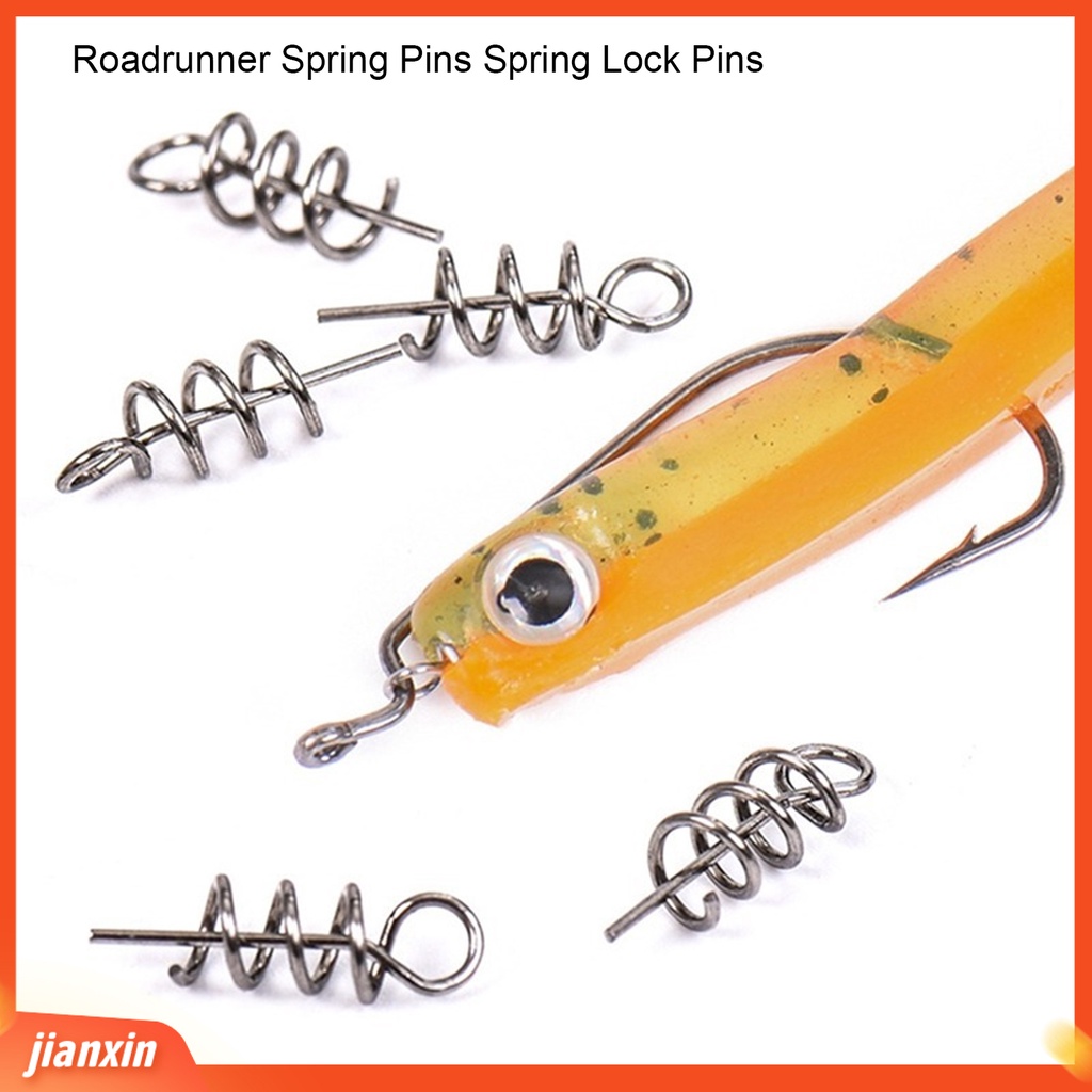 (In Stock) 50 Pcs Umpan Lock Pin Stainless Steel Umpan Lembut Memancing Tackle Aksesoris Lure Spring Pins Memancing Luar Ruangan