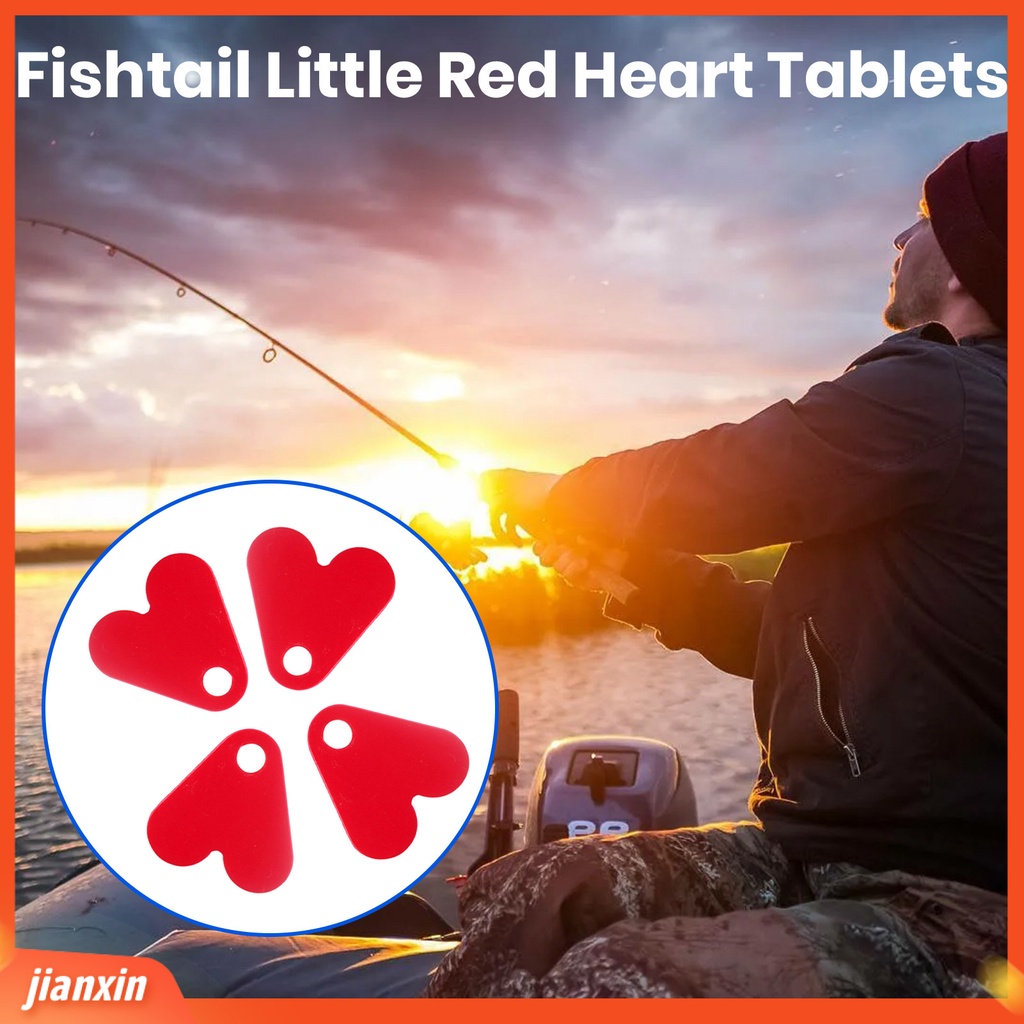 (In Stock) 100Pcs/Bag Ukuran Kecil Ringan Fishtail Sequin Warna Cerah Permukaan Halus Godaan Ikan Merah Hati Irisan Peralatan Memancing
