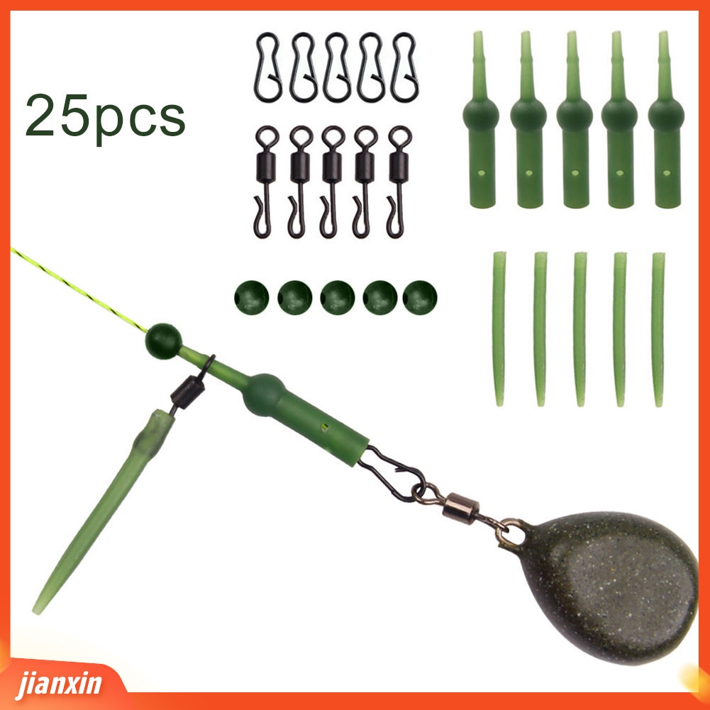 (In Stock) 25Pcs /Set Rolling Quick Change Putar Chod Rig Buffer Aksesoris Memancing Ikan Gurame