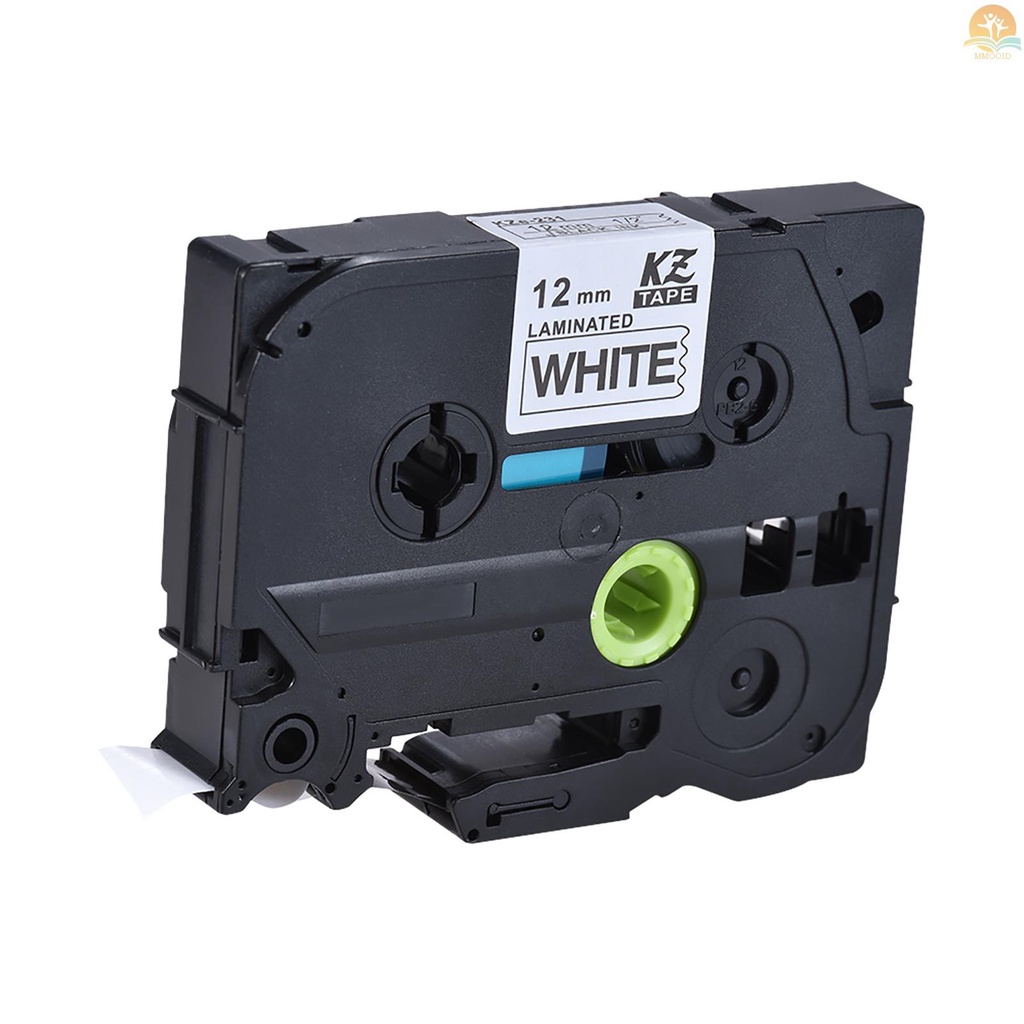 In Stock Laminated Label Tape Black on White Kompatibel Untuk Printer Label Brother P-touch PT-1010 /PT-2100/PT-18R/PT-E200 /PT-9500 12mm * 8m