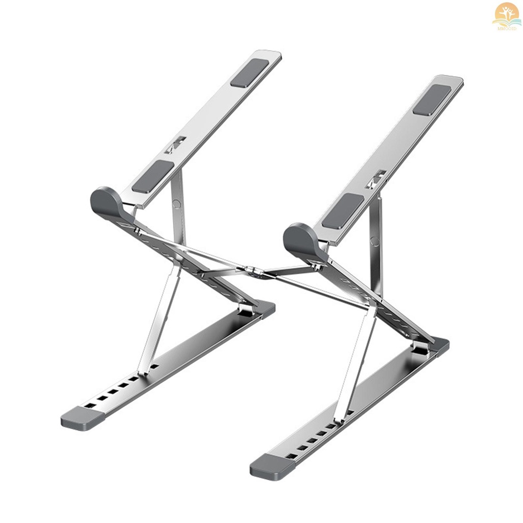 In Stock Portable Laptop Stand Ergonomic Aluminum Alloy Laptop Riser Double Height Adjustment Foldable  Notebook Holder Stand for 11-17 Inches Laptop