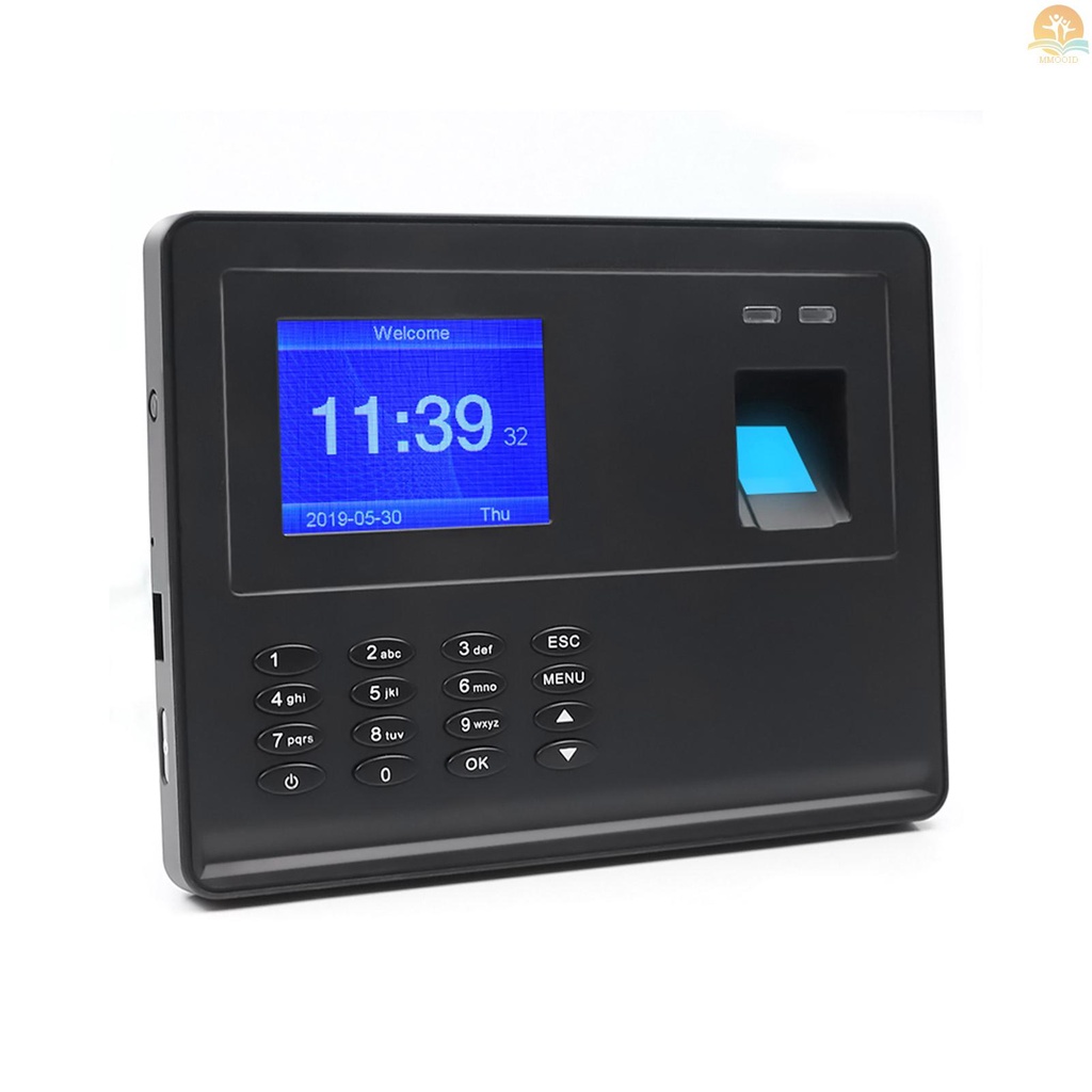 In Stock Biometrik Fingerprint Password Time Attendace Machine Karyawan Cek-in Time Clock Recorder Reader Dengan Layar TFT 2.8 Inci Multi Bahasa Dukungan USB Disk Data Downloa