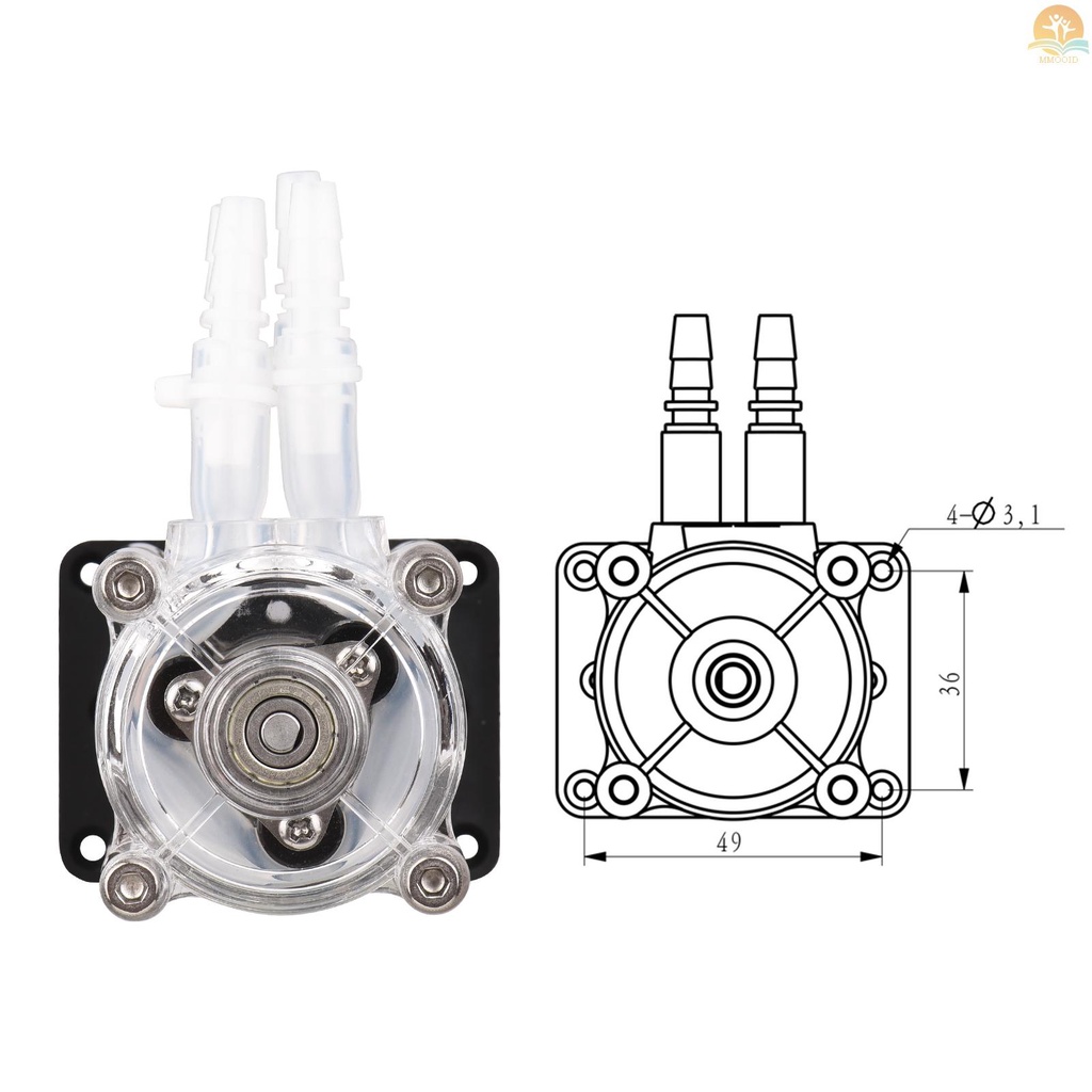 In Stock GROTHEN Dosing Pump Dual Head Peristaltic Pump Pompa Cairan Air Laju Aliran Besar Tabung Silikon Peristaltik ID6.4xOD9.6mm Self-Priming 500mL/ Menit Hisap Ampuh Cocok f