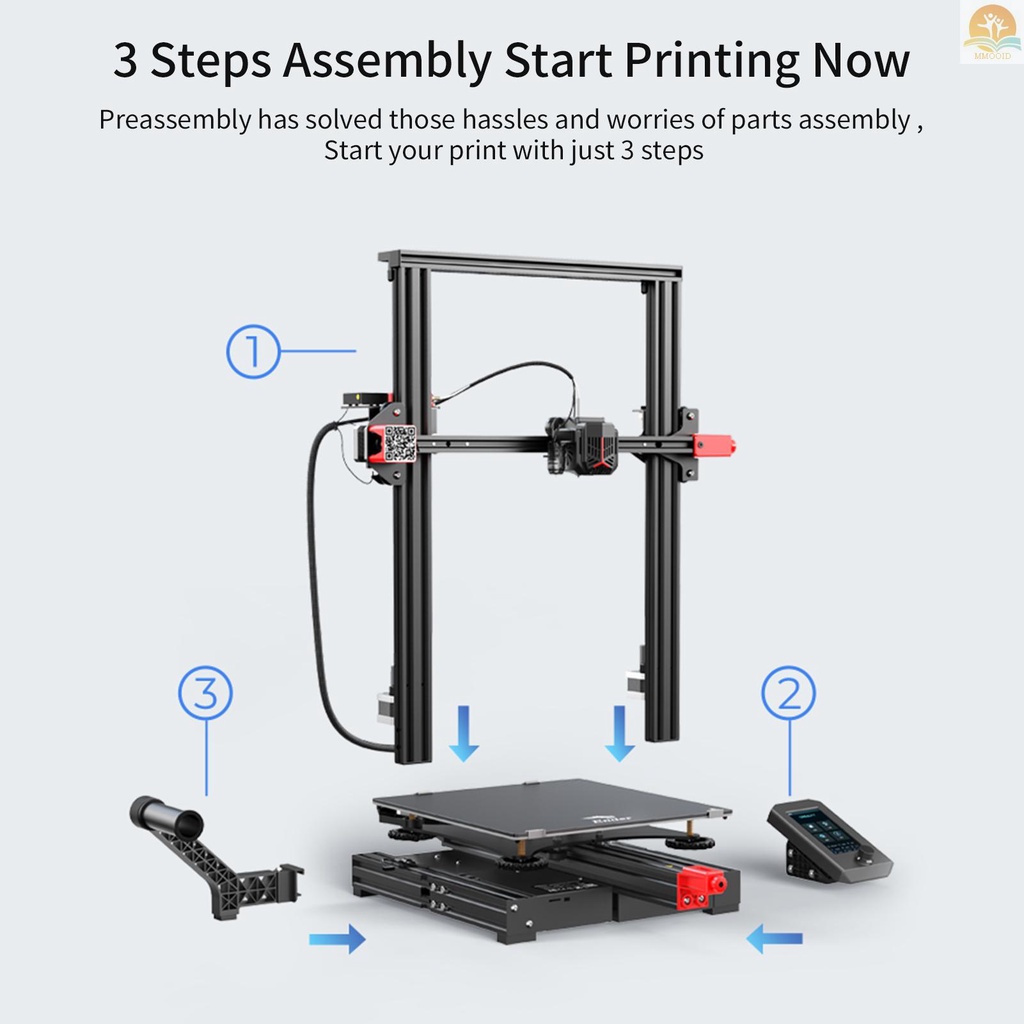 In Stock Creality 3D Ender-3 Max Neo Desktop 3D Printer FDM 3D Printing 300x300x320 mm Cetak Ukuran Dengan Stabil Ganda Z-axis 4.3 ''Layar Knob Warna Full Metal Extruder Support Resum