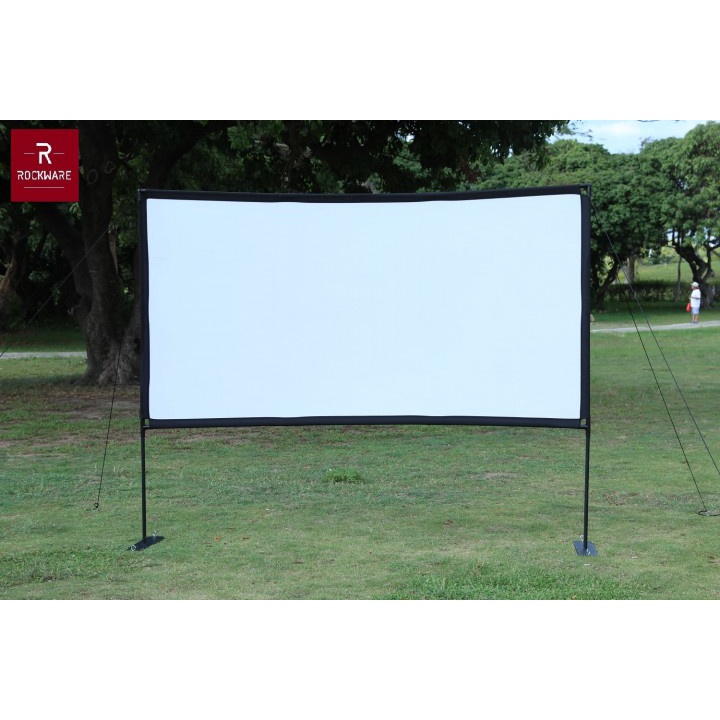 126 ROCKWARE Stand Projector Screen 100-inch Layar Proyektor Polyester