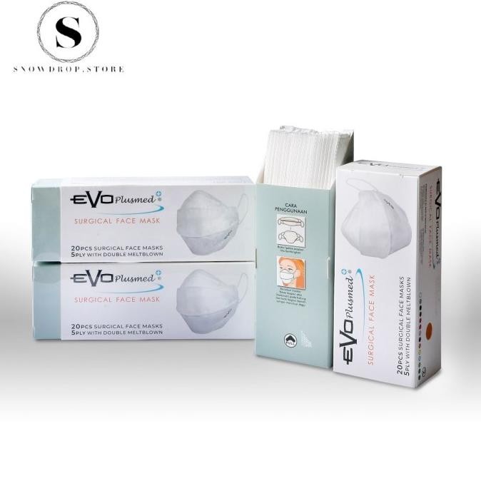 Terbaru Masker Evo Plusmed 5Ply 4D Model Sensi Convex KN95 KN 95 KF94 - Putih