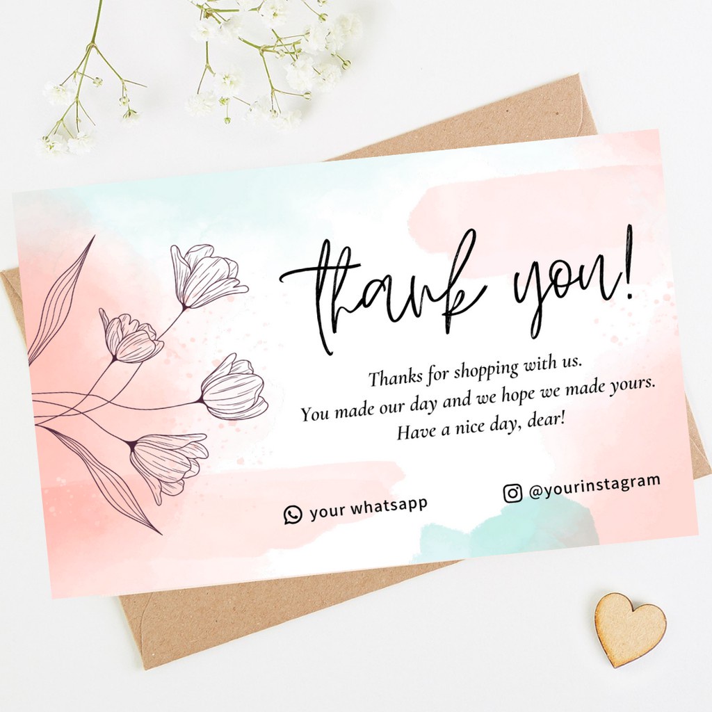 

Thank you card - Kartu ucapan terimakasih onlineshop - thanks card olshop custom (min. order 25)