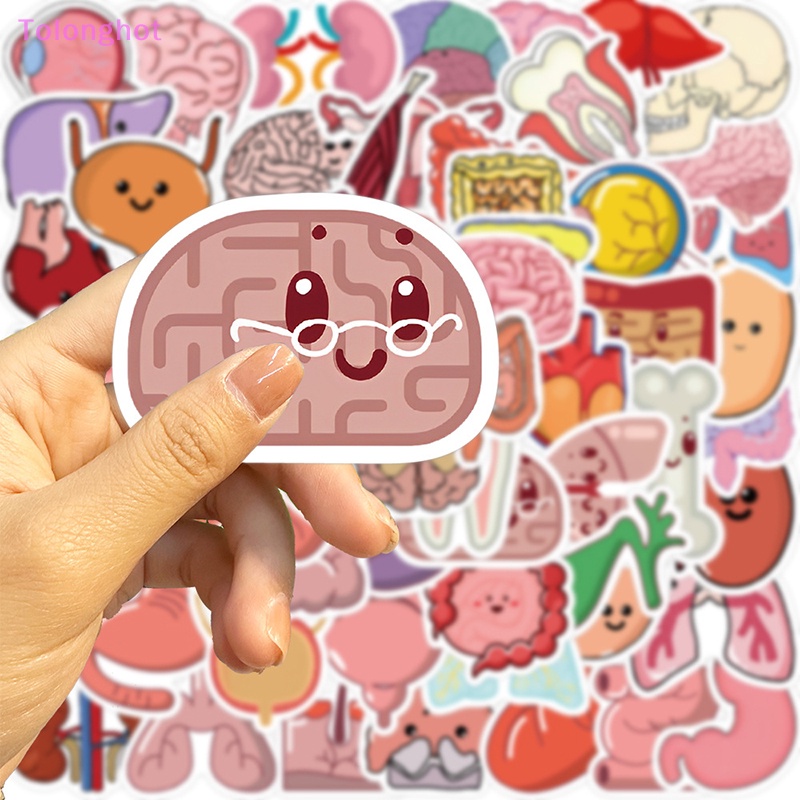 Tolonghot&gt; 50 Pcs Kartun Tubuh Organ Graffiti Stiker Gitar Koper Laptop Decal DIY Diary Telepon Notebook Album Kulkas Stiker Hadiah Dengan Baik