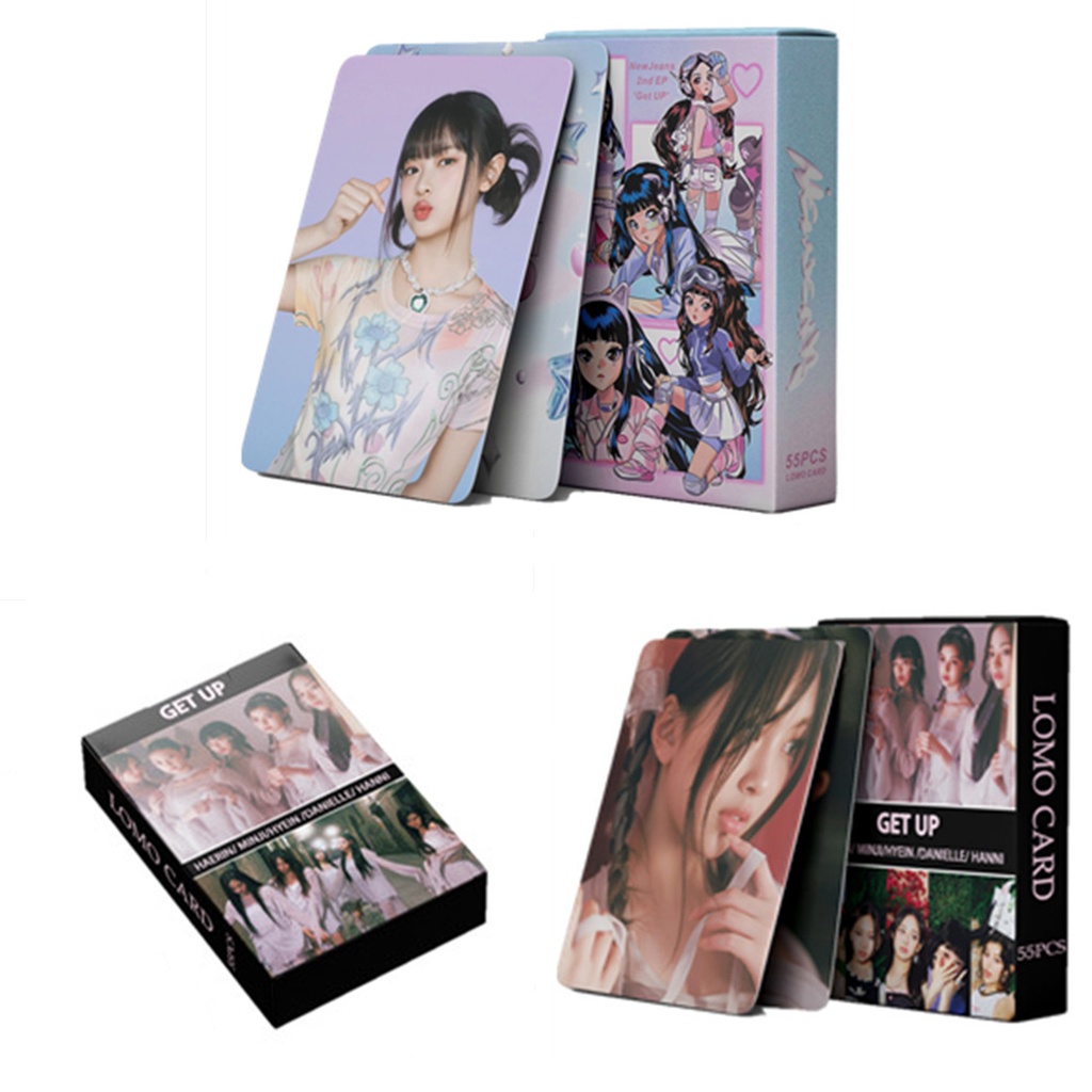 55pcs /box NJ Album GET UP Photocards DANIELLE HANNI HAERIN HYEIN MINJI Lomo Kartu NJ Kpop Postcards