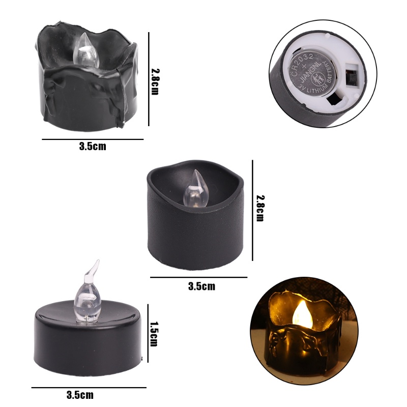 [Fitur] Pencahayaan Dekorasi Natal Halloween/Flameless Electronic Tea Lamp/Prop Suasana Makan Pacaran/Lampu Malam LED Romantis/Lampu Lilin Tenaga Baterai Tombol