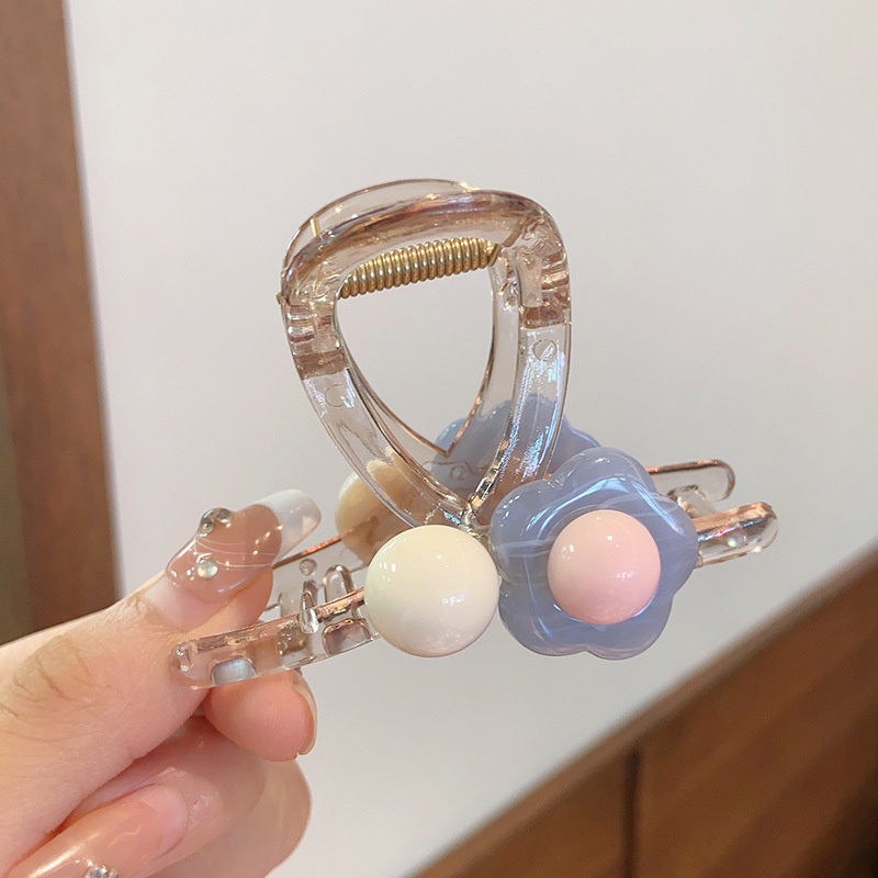 Korea Hiu Klip Hiasan Kepala Wanita Acrylic Flower Disc Hair Grab Clip, Jepit Rambut Besar Perempuan Kepala Belakang