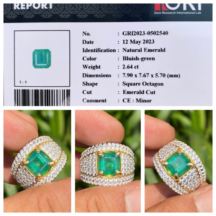 Natural 2.64ct Emerald Beryl Zamrud Zambia Minor Handmade