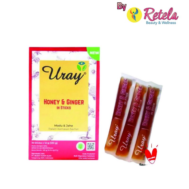 Madu Uray Honey &amp; Ginger 1 Box 10 Sachet