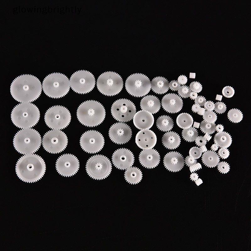 [glowingbrightly] 58pcs Gears Plastik M0.5 Untuk Motor Model Robotika Bagian Poros DIY Mobil Helikopter TFX