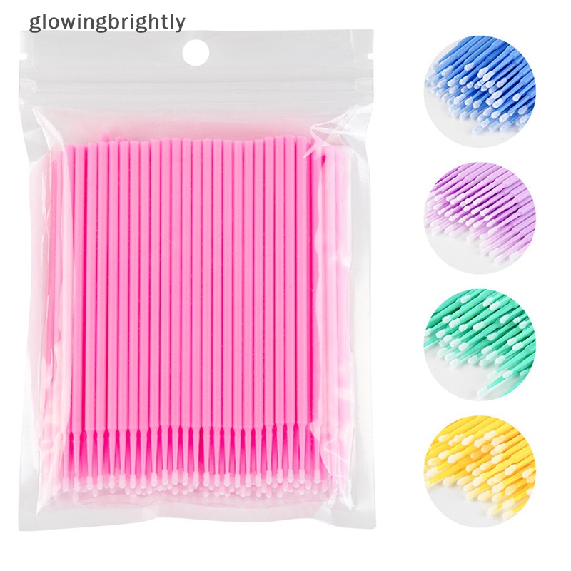 [glowingbrightly] 100pcs/ Sikat Gigi Cat Touch-Up Up Paint Micro Brush Tips Auto Mini Head Brush TFX