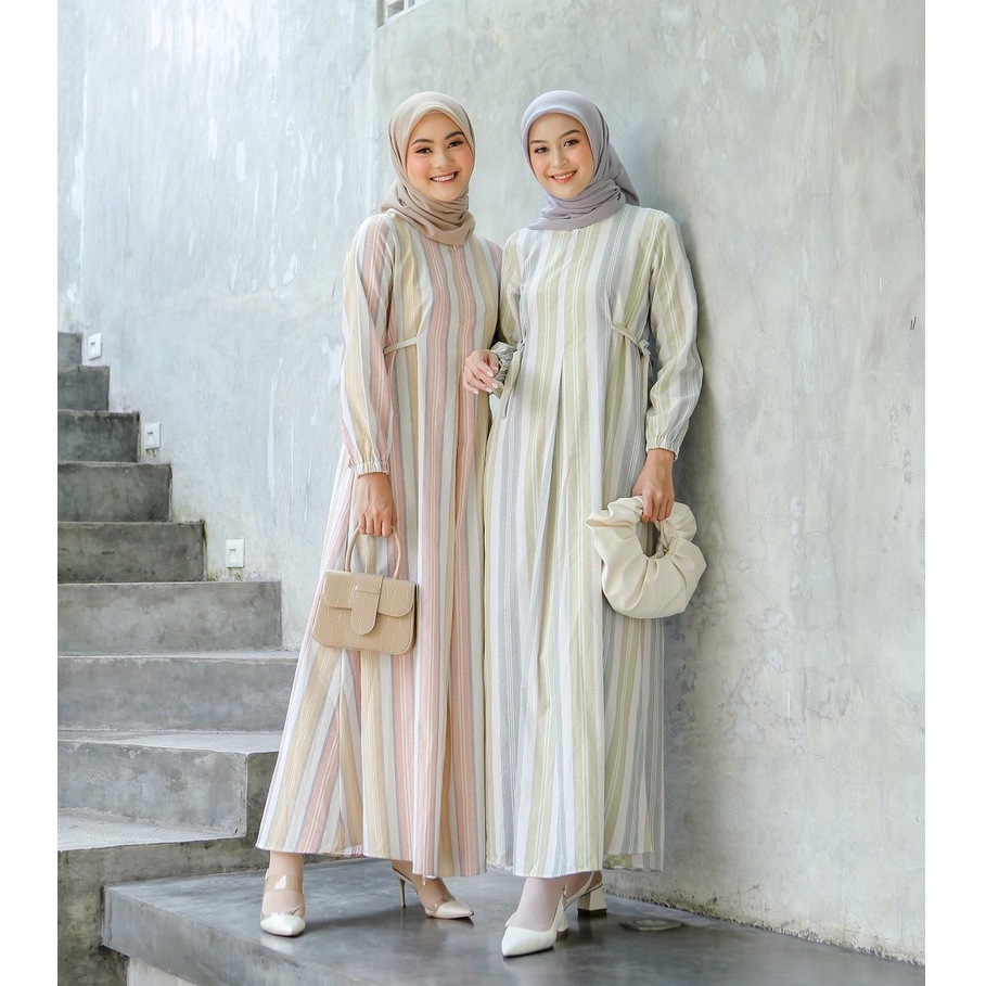 elka_looks Dress Nanda Gamis Katun Gamis Busui Size S - XL