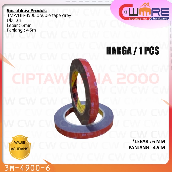 

3M VHB Double tape automotive 4900 dobel tip otomotif perekat 6mm