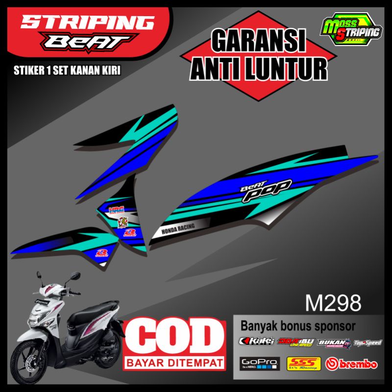 MASS Striping - Striping Sticker List Variasi Motor Motor Honda Beat POP Semi Fullbody 2015 2016 201