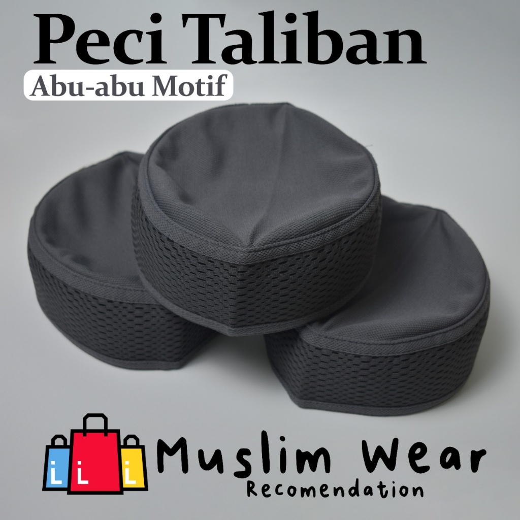peci taliban merk iqmal harga terjangkau warna abu - abu motif kualitas bagus aneka warna dan motif 