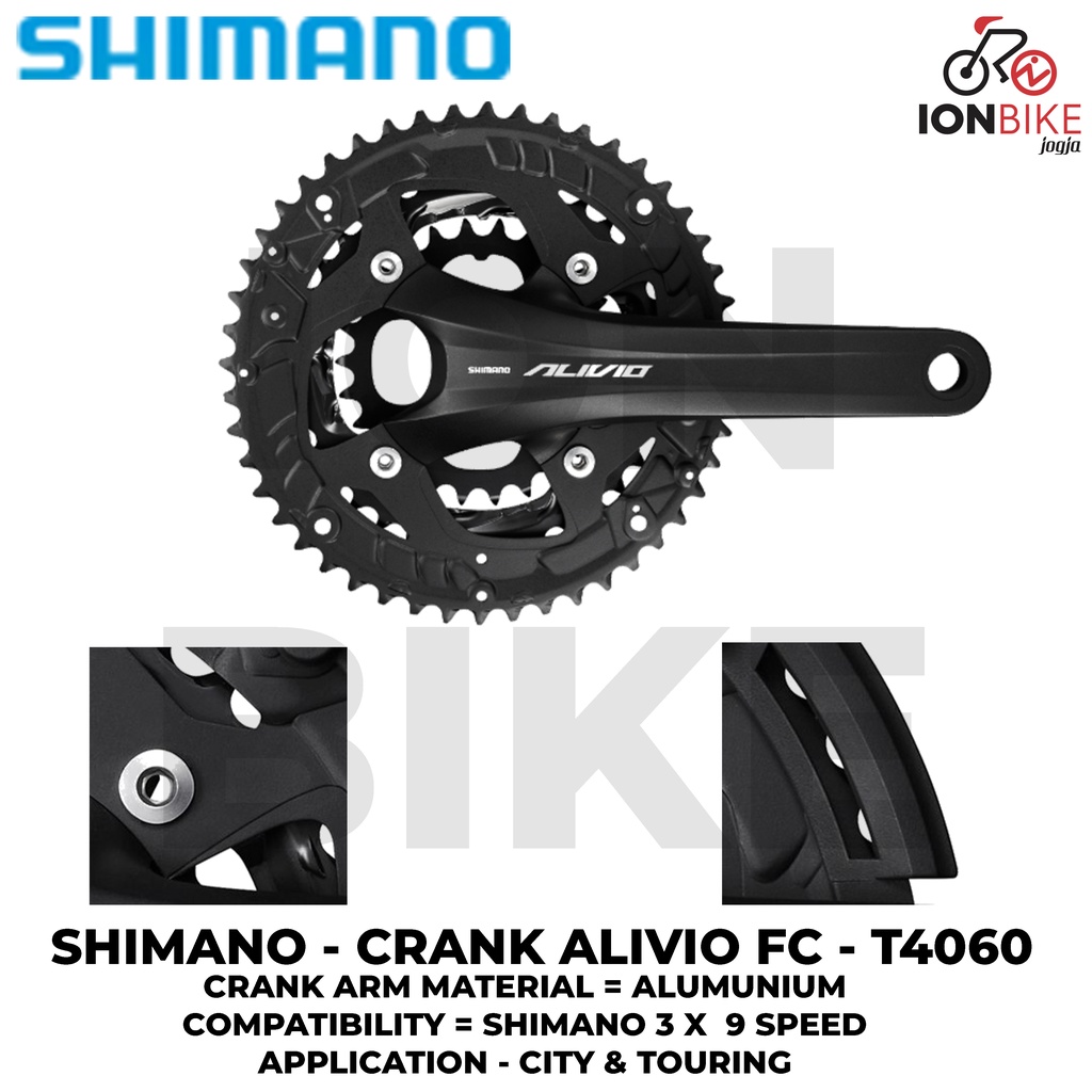 crank alivio 48-36-26T hollowtech 2 T4060 terbaru M4000 T4000 - shimano alivio 48T ht2 hollow tech 2