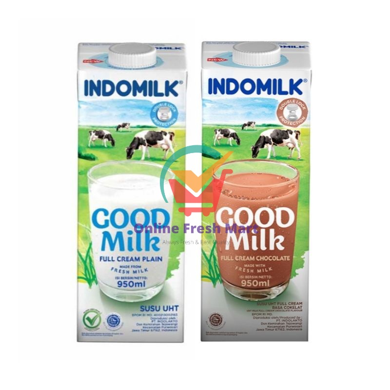 

(kirim instant) INDOMILK Susu UHT Full Cream Cokelat besar 950ml - Online Fresh Mart Denpasar