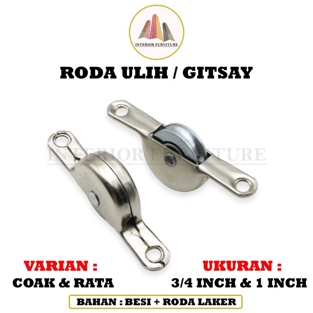 Roda Ulih Sliding 3/4 inch dan 1 inch Caster Etalase Roller Display Matex Gitsay