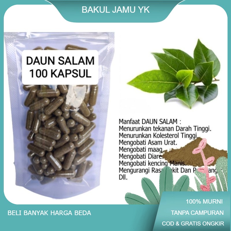 

Serbuk kapsul daun SALAM isi 100 kapsul untuk asam urat kolesterol